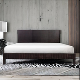 Indian Hand Carved Solid Wood King Size Bed Black